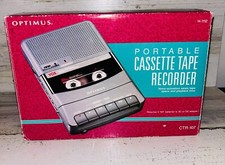 Voice Activated Cassette Recorder vintage Portable Optimus CTR-107 VOX BRAND NEW