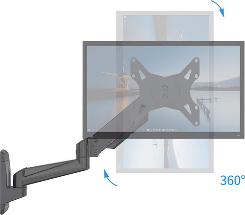 SHOPPINGALL Fully Adjustable Single Gas Spring Wall Mount LCD with Swing Arm for - Picture 6 of 11