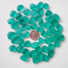 sea beach glass 20 pieces big teal turquoise lots bulk jewelry making