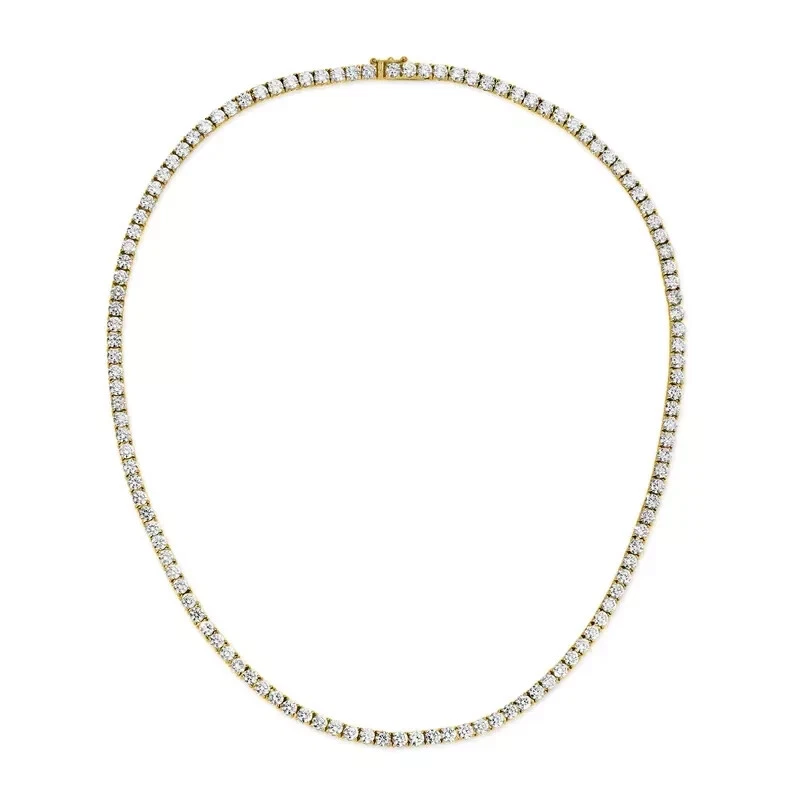 "Collar de tenis de diamantes cultivados en laboratorio de 8,50 de oro amarillo de 14 quilates de 18"" ¡NUEVO!