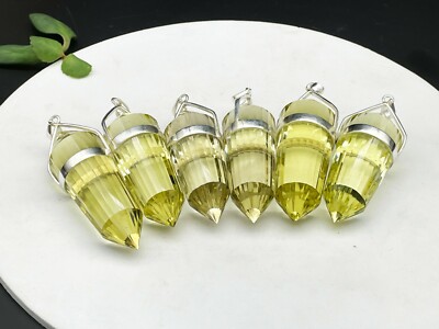 Citrine Crystal Pendant Natural Quartz Vogel Style 24 sided Silver 990 E022928