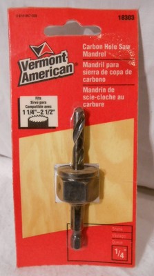 NOS NEW Vermont American 1/4 inch carbon hole saw mandrel #18303