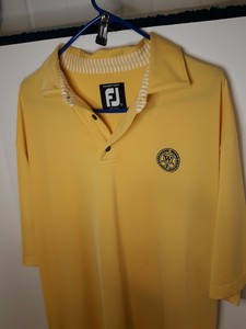 Footjoy Camiseta Polo para hombre de golf, prodri Lisle amarillo, Bordado W  Logo Tamaño L | eBay