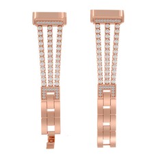 for Fitbit Versa 3/Sense Band Metal Bling Watch Bands Strap Wristband Rose gold