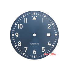 35.5mm Blue Pilot Watch Dial Parts Mod For ETA2824 Miyota82XX DG2813 Green Lume