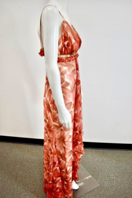 Vera Wang Silk Chiffon Floral Long Evening Dress Size 2 On Sale dl Vera Wang Silk Chiffon Floral Long Evening Dress Size 2 On Sale dl