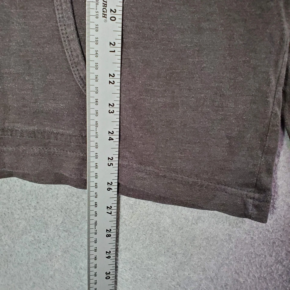 Camisa Big Dogs Mujer XL Gris Logo Bordado Bolsillos Manga Larga Cuello en V Foto 2 de 4