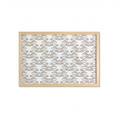 Ambesonne Damask Design Wall Art with Wide Frame for Bathrooms Living Room
