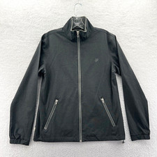 Linksoul Jacket Medium Womens Full Zip Gray Long Sleeve Athletic Golf Gym Preppy