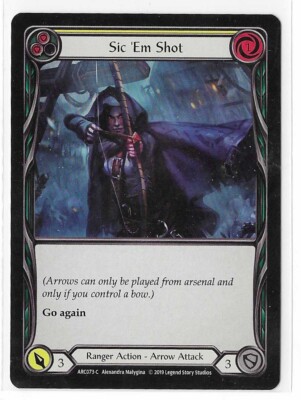 2019 Flesh and Blood FAB 1st Ed Arcane Rising Sic 'Em Shot ARC073-C Yellow