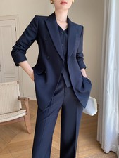 Women's Suit Spring Formal Business Suit Vest Three Piece Work Suit Coat Pants