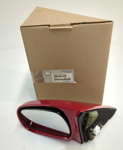 New OEM genuine Honda Door Mirror 1996-2000 Civic 2 door Roma Red R97 power LH