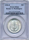 1950-D US Half Dollar, Booker T. Washington, GEM Uncirculated, PCGS MS66
