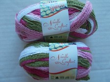 Needle Crafters Wide Mesh Ruffle yarn, Sorbet, lot of 2 1.75 oz ea