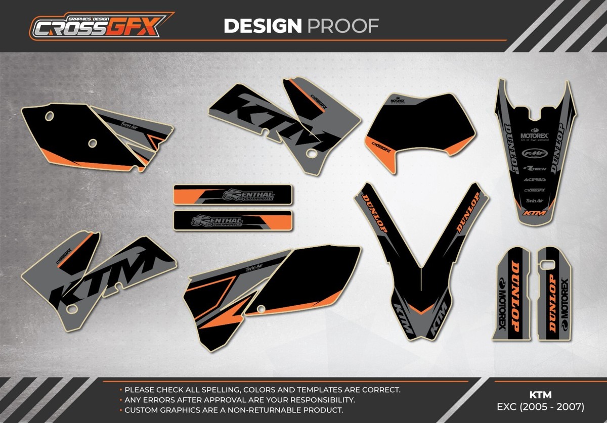2005 2006 2007 Graphics Kit Fits For KTM EXC 300 400 450 525