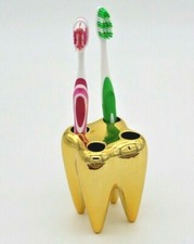 Ceramic Tooth Toothbrush Holder - Gold, Silver or White by Propoganda