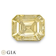 GIA Certified SRI LANKA Yellow Sapphire 11.52 Ct. Natural Unheated OCTAGON