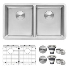 Ruvati 31" Undermount 50/50 Double Bowl 16 Gauge Kitchen Sink- RVM5099 116937 