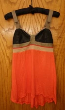 NWT VPL TIDAL TANK RED ORANGE BLACK BEIGE LEATHER CAMISOLE TOP SHIRT P PETITE XS