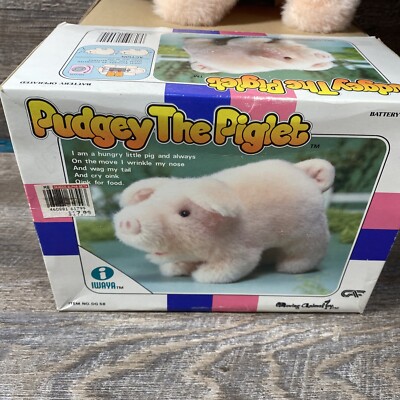 Vintage 1986 'Pudgey the Piglet' Battery Operated Toy Pig (Parts