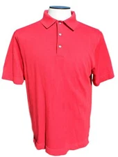 Cutter & Buck M Short Sleeve DryTec Luxe Golf Polo Shirt Cotton Poly Solid Red