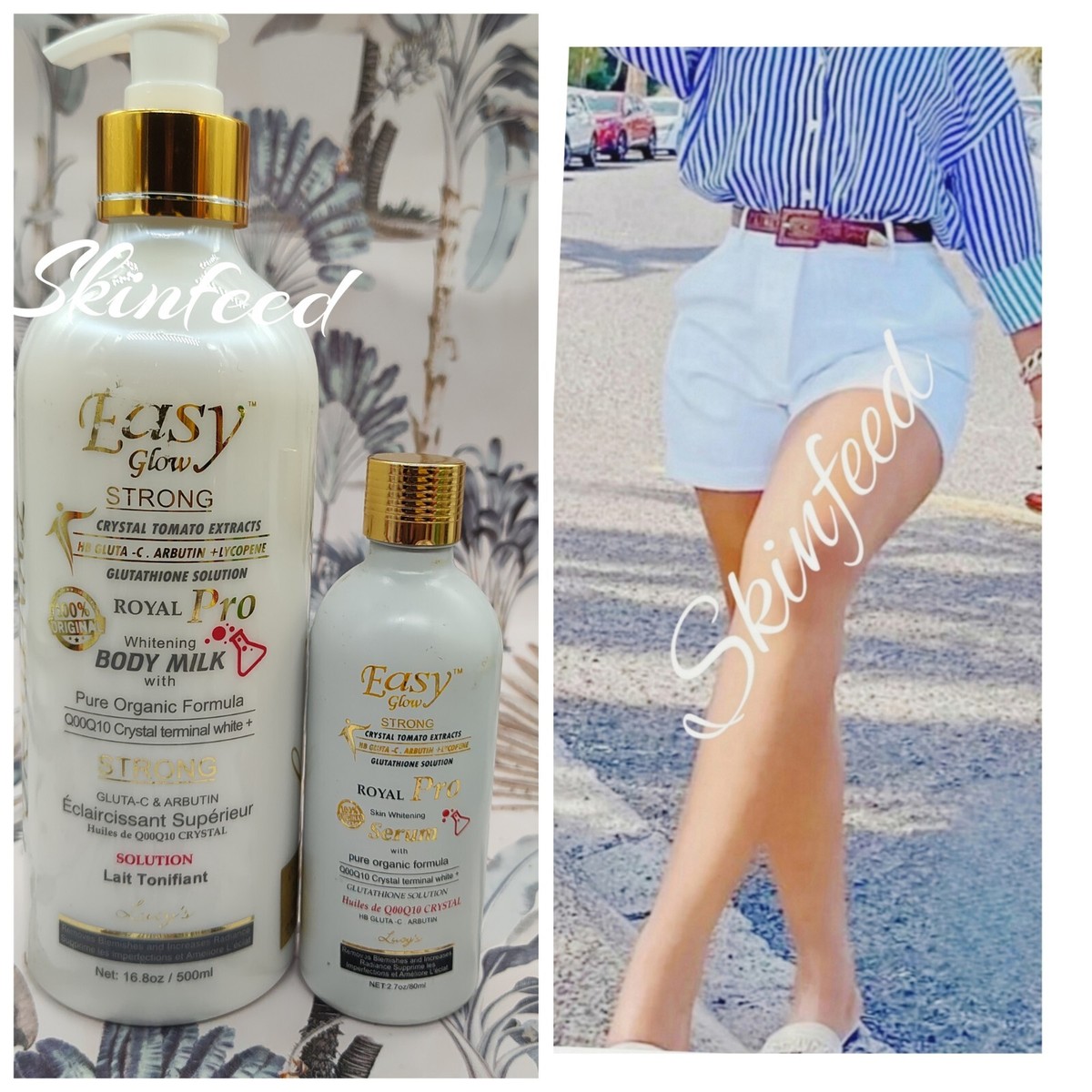 Easy Glow Tomato Royal Pro Body Milk 500ml, Serum 80mls