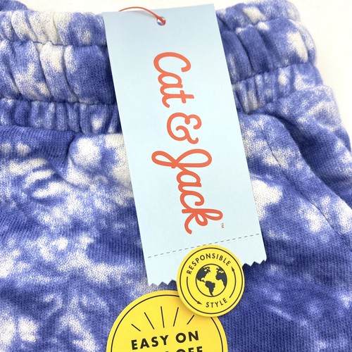 Cat & Jack Girls Size S Shorts Pockets Tie Dye Blue - Picture 4 of 8