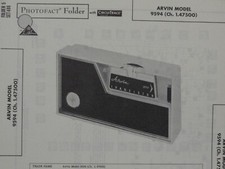 Original Sams Photofact Manual ARVIN 9594 Ch. 1.47500  486 