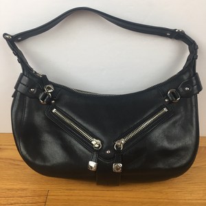 black leather hobo bag with zipper