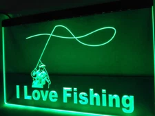 I Love Fishing Bar club pub LED Neon Light Sign gift home decore size 12 x 8