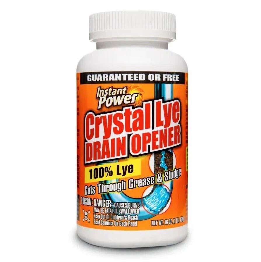 Crystal Lye Drain Cleaner - Powerful Solution for Clogged Drains