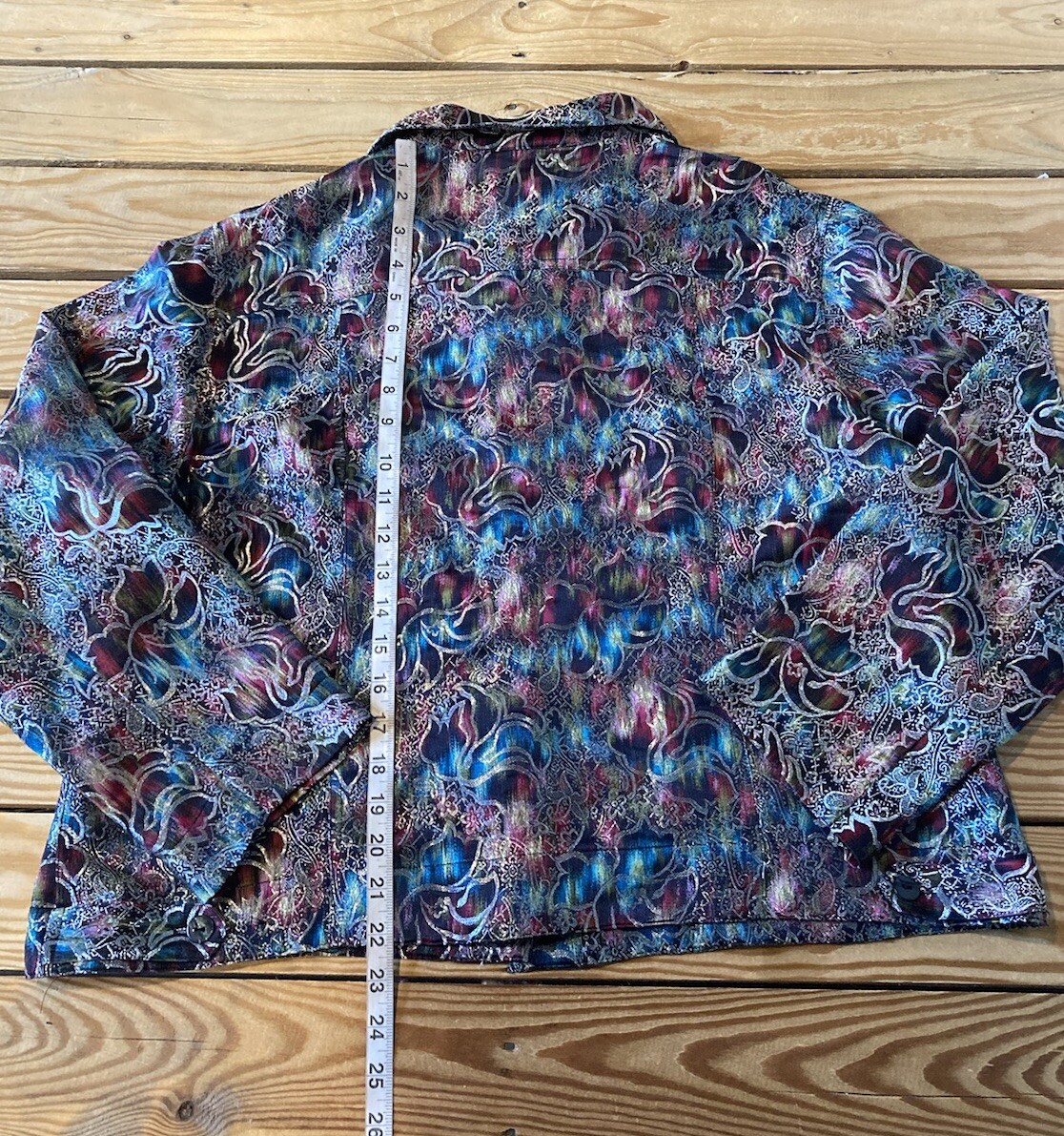 Chico’s Women’s Button Front Silk Patterned Top S… - image 5