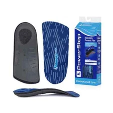 Powerstep Slimtech Orthotic Supports Pinnacle 3/4 Length Insoles Shoes Absorb