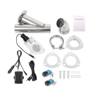 76mm Edelstahl Y-Pipe Auspuff Absperr Klappe Set Klappensystem mit Fernsteuerung