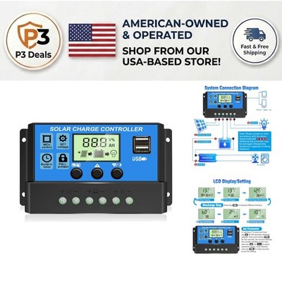 Smart 30A Solar Charge Controller with LCD Display & Safe Charging Features
