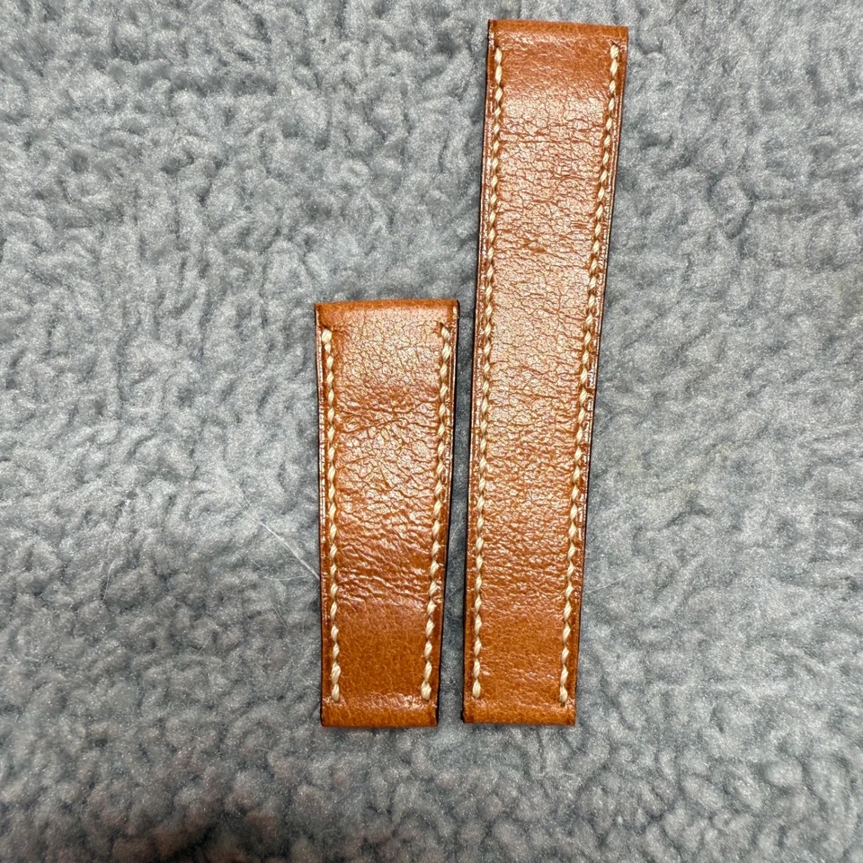 Authentic Blancpain Brown Leather Watch Strap Band 18mm/ 14mm - Imagem 4 de 4