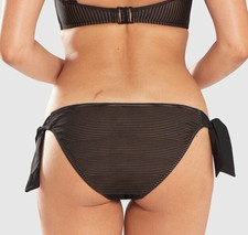 Curvy Kate Swimwear Onyx Stunning Tie side bikini bottoms in  Black Stripe