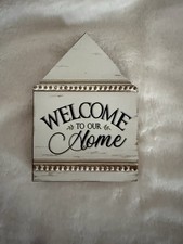 2 Farmhouse Welcome Plaques Wooden Welcome Hanging Sign A Pair Of Two