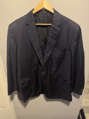 Brioni Wool Striped Navy Jacket Size 50