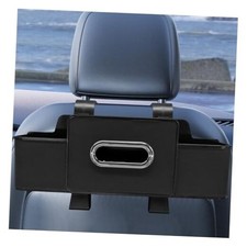 Multifunctional Car Back Seat Organizer, Leather Automotive Headrest Black