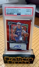 PAOLO BANCHERO 2023 DONRUSS OPTIC OPTI-GRAPHS RED CHOICE AUTO - PSA 10 Low Pop!!