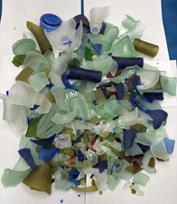 2 lbs. Tumbled Glass Lot Large  Small Pieces Mixed Sea Glass Craft Lot