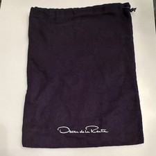 Oscar de la Renta Black Drawstring Fabric Pou...