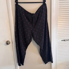 Polo Ralph Lauren Ropa de Dormir Pj Pantalones Para Hombres XL Todo Poni Logo Negro Rojo Algodón
