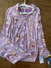 Nick & Nora Pajamas Set Monkey Baking  Treats Pink Med New