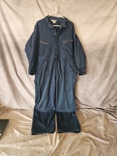 Vintage Dickies Work Coveralls Mens Sz 42 Medium Blue Longsleeves Made In Belize