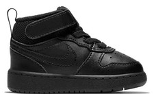 Toddler's Nike Court Borough Mid 2 Black/Black-Black CD7784 001 , Sz 4C, 8714