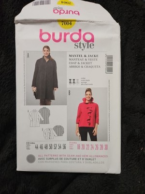Burda Style 7004 Jacket Pattern Size US 18-38 Semi-Fitted