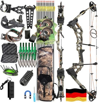 0-70lbs Compoundbogen Carbonpfeile Set Einstellbar Bogenschießen Jagd Angeln DE