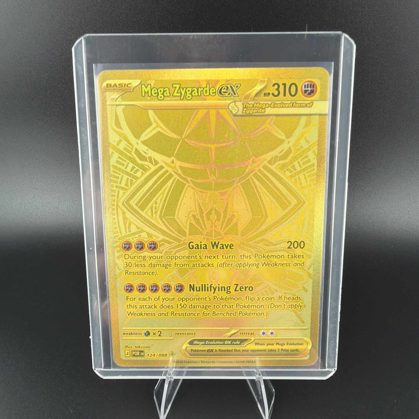 Mega Zygarde ex 124/088 Gold Mega Hyper Rare Perfect OrderPokemon  💎 Centering 